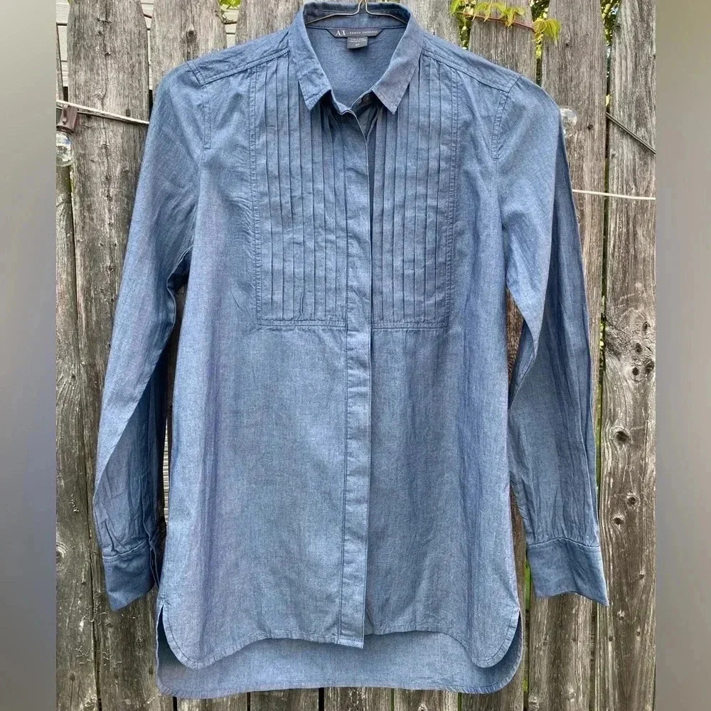 Armani Exchange Women Denim Shirt - Size S- Excellent Condition- Long Sleeves - Picture 3 of 7